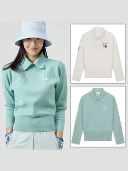 Корейската облекло за голф, дамско поло Southcape, Универсална трикотажная тениска с дълъг ръкав, 23 новости