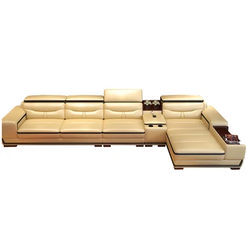 Кът за съхранение на мека мебел от естествена кожа, на кабинковия диван, пластове диван, asiento muebles sala de canape, L-образен диван cama