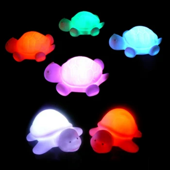 Лампа от тънка пластмаса седем цвята във формата на Костенурка за охрана на съня на детето