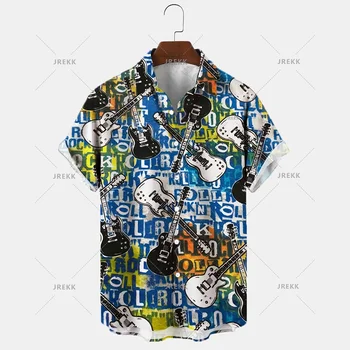 Лятна Новата модерна риза в стил ретро с цветен Модел Camisa Masculina 3d, Гавайское Ежедневното рокля 2023, Без Дишаща топ с къс ръкав