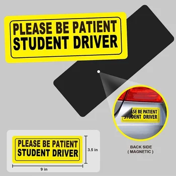 Магнит за водача-студент, знак за сигурност -Автомобили светоотражающая стикер на бронята за нови шофьори -Комплект от 3