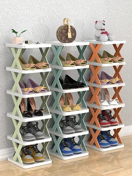 Малка етажерка за съхранение на обувки, пыленепроницаемая рафт за обувки, домакински икономичен шкаф за обувки, пластмаса