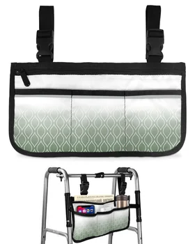 Марокански градински чай, Зелена Градиент чанта за инвалидна количка с джобове, Подлакътници, Странични чанти, Пешеходната рамка за Електрически скутер, чанта за съхранение