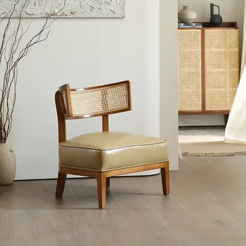 Минималистичен Единична Модерен диван-стол от масивно дърво, Луксозни хол, Скандинавски стол за почивка, стол от ратан, мебели за всекидневна
