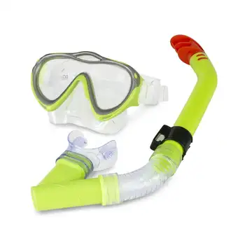 Младежки маска за гмуркане Manta Pro комплект за гмуркане с шнорхел - жълто със сребрист