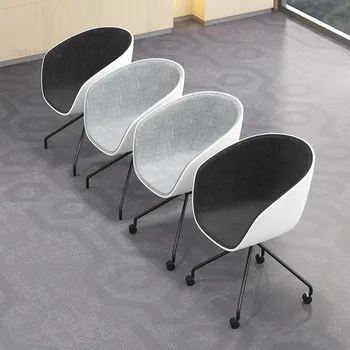 Модерен дизайн, въртящо се офис стол от пластмаса и метал, компютърен стол, столове, за да се учат, Модерен дизайн в стил loft, популярно стол на колела, седалка B
