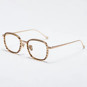 Модни титанов очила в рамка с цветен конец, женски персонализирани оптични очила за късогледство, Модни очила по лекарско предписание