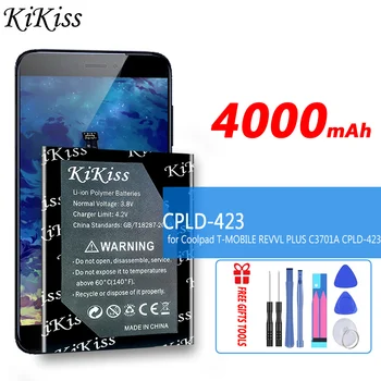 Мощна батерия KiKiss CPLD423 CPLD 423 4000 mah Батерии за Coolpad T-MOBILE REVVL PLUS C3701A CPLD-423