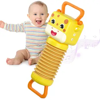 Музикална играчка-акордеон, Милото животно, Музикална играчка-Акордеон за деца, Акордеон, звукова Музикална играчка за деца от най-ранна възраст, Тъчпад