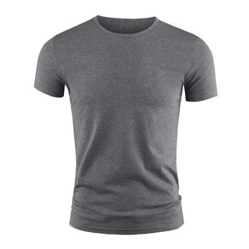 Мъжки базова тениска, однотонная тениска с къс ръкав, Лятна однотонная ежедневни тениска с кръгло деколте, плътно прилепнали потници, тениски, мъжки дрехи