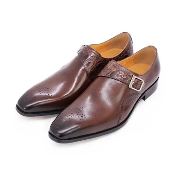 Мъжки офис обувки, Нова мода, един продукт, Съвременен стил, Луксозно бизнес ръчно изработени обувки, Oxfords, черни Дизайнерски обувки за мъже