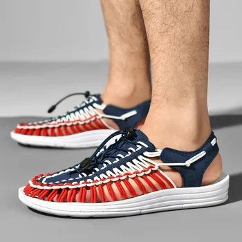 Мъжки разноцветни сандали Лято парна баня обувки Бестселъри 2023 година Стоки Ръчно изработени обувки за мъже от Дизайнерска копие