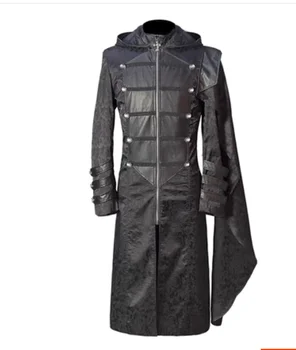 Мъжки средновековна наметало в стил steampunk в европейския и американския стил на Хелоуин, готическата палто cos