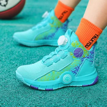 Нов дизайн, детски обувки, окото детски баскетболни обувки, дишаща маратонки за момчета, нескользящая спортни обувки за тренировки на открито