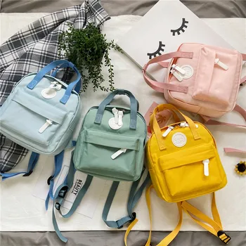 Нов платно раница, чанта, училищна чанта за момичета, женски мини раница в ретро стил, Модни обикновена малки раници, студентски детски чанти