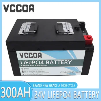 Нова Батерия 24V 300Ah 200Ah 100Ah LiFePO4 Bulit-in BMS Литиево-желязо-Фосфатная Акумулаторна Батерия За Голф-кара Solar RV
