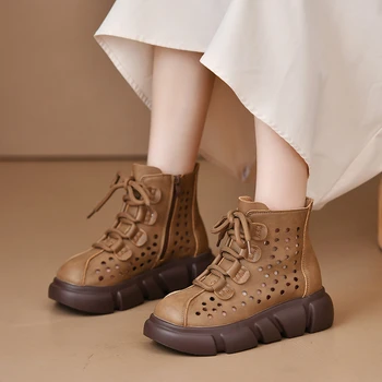 Нови сандали на платформа дамски парусиновые студентски летни Стръмни модерните сандали, увеличаване на височината на петата височина 6 см, Обувки и дебела подметка