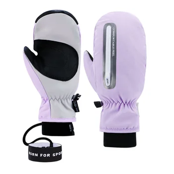 Нови ски ръкавици за мъже и жени за зимата, водоустойчив и топли, с една и две дъски, износоустойчиви, с вътрешен отрязани пръсти