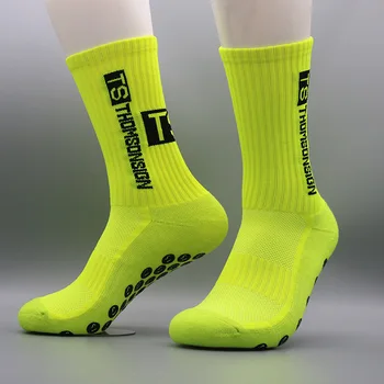 Нови футболни спортни чорапи против хлъзгане, сгъстено дишащи футболни чорапи Мъжки и Женски за бягане на открито чорапи за Колоездене