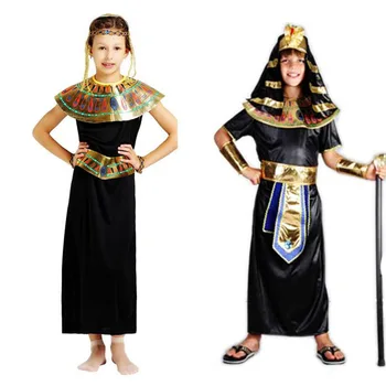Нови черни чанти за момичета и момчета, Гърция, Египет, Cosplay, костюм на фараона, дрехи, карнавальное маскарадное рокля, детски костюм за Хелоуин