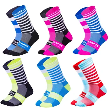 Нови чорапи за Колоездене, спортни, Професионални Дишащи Пътни велосипедни чорапи с висок DH, Компресия чорапи за състезания на открито