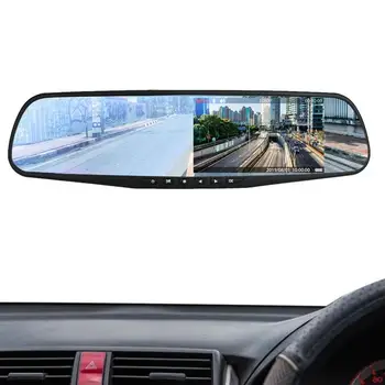 Огледало за задно виждане, видео Рекордер с висока разделителна способност 1080P Камера гръб на Преден и заден вид Нощно виждане с Две камери, за запис, шофиране на автомобил