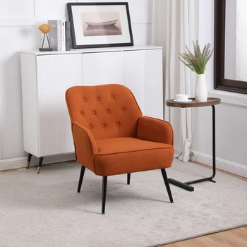 Оранжевото съвременно стол средата на века, бархатное стол от шерпи за хол, спалня, офис, лесен монтаж за мебели за всекидневната