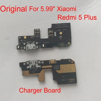 Оригинален Най-USB порт за зареждане, такса зарядно устройство, гъвкав кабел за дънната платка Xiaomi Redmi 5 plus, конектор за док-станция с микрофон