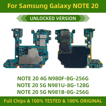 Оригиналната Разблокированная дънна Платка Note 20 4G N980F N980 За Samsung Galaxy Note 20 5G N981B N981U N981 Версия на ЕС и САЩ