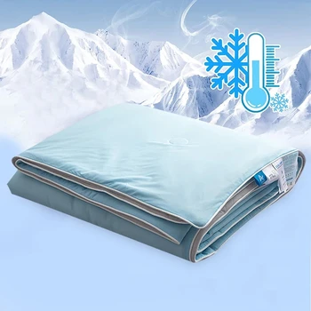 Охлаждащо одеало за легло, шелковистое одеяло с климатик, лесно охлаждаемое лятно одеало с двойна странична охлаждаща кърпа