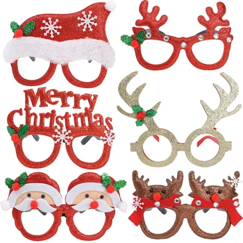 Популярни Коледни Модни очила, Интересни Игриви слънчеви Очила, без лещи, Цветни рамки за очила, Сладки мультяшные аксесоари за партита