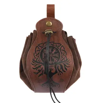 Поясная чанта в стила на средновековния Ренесанс, ретро чанта викингите от изкуствена кожа, портфейл за монети, чанта за мъже и жени, подпори за cosplay Larp