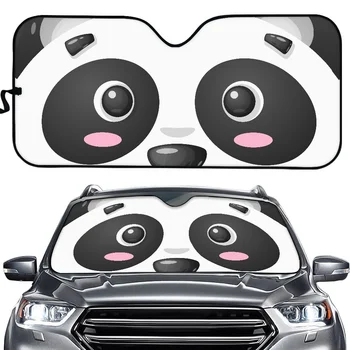 Прекрасен модел под формата на очите Панди, Защита на вътрешността на колата, сенника на предното стъкло, Мультяшное животно, Здрав автомобил сенника на предното стъкло
