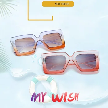 Прозрачни квадратни Слънчеви очила в голяма рамка, мъжки и женски Нови Модни Дизайнерски Очила, Слънчеви очила с UV400