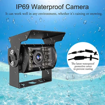 Резервна камера 1080P HD, IP69 Водоустойчив широка Камера за обратно виждане за Наблюдение на камион с ремарке-пикапом
