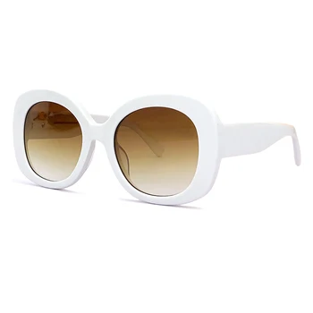 Ретро кръгли слънчеви очила Дамски градиентные лещи Дизайнерски слънчеви очила Дамски улични модерни очила с дебела рамка