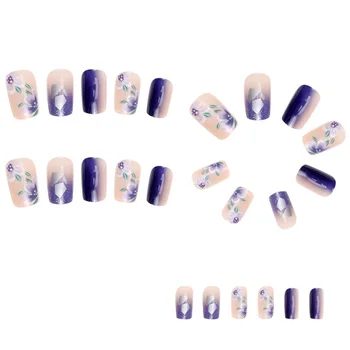 Сини Градиентные режийни ноктите Лесно се нанася Уникални цветни нокти за начинаещи майстори на нийл арт