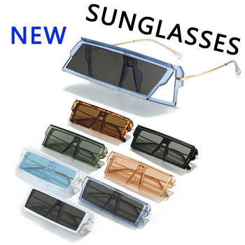 Слънчеви очила с панти капак в голяма рамка, прозрачни очила за мъже и жени, многоцветни слънчеви очила за улицата, стилни луксозни очила с UV400, реколта