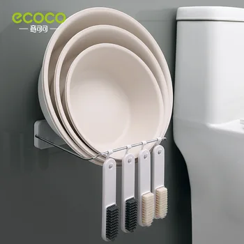 Стенен Органайзер за мивка Ecoco, Мултифункционален Кухненски Рафтове за съхранение на мивки, Държач за тоалетна мивка с куки, аксесоари за баня