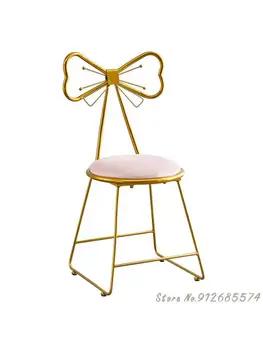 Стол за грим, окото, червени вложки, вятърна лък, скандинавски iron художествен тоалетка, стол, стол за маникюр, лек метален стол с маса за хранене, луксозна облегалка