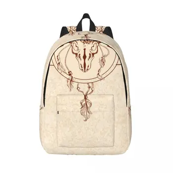 Студентски чанта, tribal фигура с череп на Бик, Бухал, Традиционен Тотемный раница, Лека раница за родители и деца, чанта за лаптоп