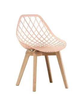 Трапезария стол в скандинавски стил, Модерен минималистичен стол, Домашен Стол с облегалка, Стол за почивка, Пластмасов писмен стол от масивно Дърво, Маса за преговори