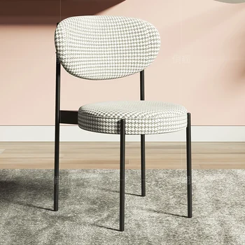 Трапезария стол от кадифе, Модерна маса за хранене, балкон, Нисък метален стол, точно копие на луксозен минималистичен мебели Sedie Da Pranzo