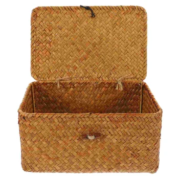 Тъкани кутия за съхранение, подарък за нов дом, калъф за морски водорасли, кошница ръчно изработени, капак за тави за закуски