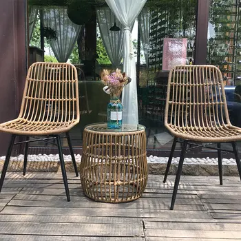 Улични столове от скандинавския ратан, Японска Градинска мебел, Облегалка за почивка, Ютия, маса за Хранене, стол на балкона, Модерен диван-стол за почивка