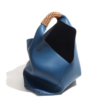 Чанта, дамска чанта, чанта от естествена кожа Премиум-клас, Модни ръчна чанта през рамо, нишевая дизайнерска чанта-тоут Голям капацитет