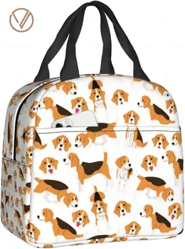 Чанта за обяд за кучета от породата Бигъл, изолирано водоустойчива чанта-тоут, за многократна употреба за обяд, кутия за пикник, пътуване