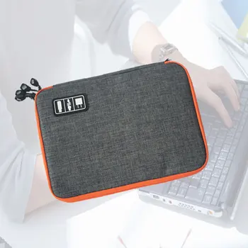 Чанта за съхранение и USB-кабел, найлон пътен офис флаш памет, джоб за захранващи кабели, калъф
