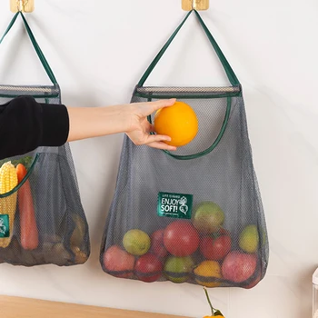 Чанта-мрежа за Зеленчуци, домашно приготвени Джинджифил, куха картофи, Подвесная множество чанта за съхранение на лук, чесън, плодове и