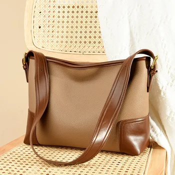 Чанта през рамо за жени 2023, Нова Луксозна Висококачествена Изкуствена кожа, Голяма чанта за багаж, Лесна Модерна дамска чанта-кофа
